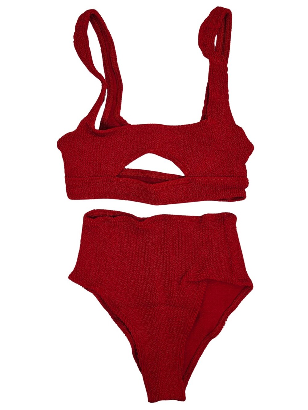 BOND-EYE Bikini Set Sasha Crop & Palmer Brief Swimsuit Baywatch Red ONE SIZE NWT